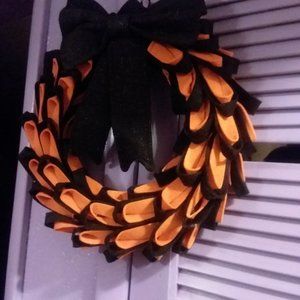 Halloween Wreath black and Orange